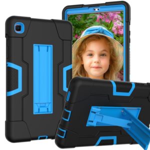 For Samsung Galaxy Tab A7 Lite T225 Contrast Color Robot Shockproof Silicone + PC Protective Case with Holder(Black + Blue) (OEM)