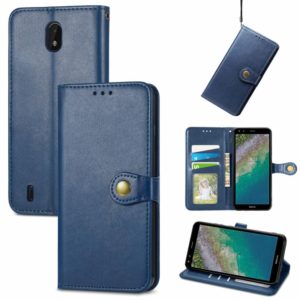 For Nokia C01 Plus Solid Color Leather Buckle Phone Case with Lanyard & Photo Frame & Card Slot & Wallet & Stand Function(Blue) (OEM)