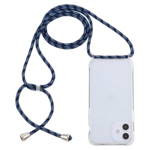 For iPhone 12 mini Transparent Acrylic Airbag Shockproof Phone Protective Case with Lanyard (Gradient Blue) (OEM)