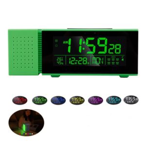 TS-P30 Multifunctional Night Light Alarm Digital Clock with FM Radio & Temperature / Humidity Display & IR Sensor Function(Green) (OEM)