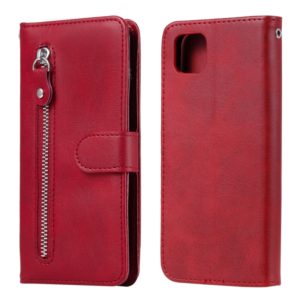 For Huawei Y5p Fashion Calf Texture Zipper Horizontal Flip Leather Case with Stand & Card Slots & Wallet Function(Red) (OEM)