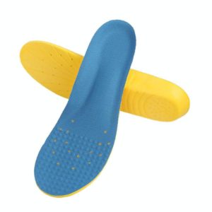 Shock Absorption Thickening Slow Rebound Soft and Comfortable Wicking Insole, Size:M(Yellow Bottom Mesh Dark Blue) (OEM)