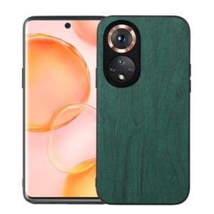 For Honor 50 Wood Texture PU Phone Case(Green) (OEM)