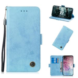 For Galaxy Note 10 Plus Retro Horizontal Flip PU Leather Case with Card Slots & Holder(Blue) (OEM)