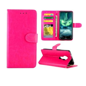 For Nokia 7.2 Crazy Horse Texture Leather Horizontal Flip Protective Case with Holder & Card Slots & Wallet & Photo Frame(Magenta) (OEM)