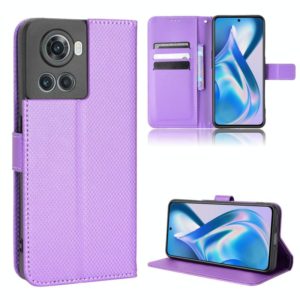 For OnePlus Ace 5G / 10R Diamond Texture Leather Phone Case(Purple) (OEM)