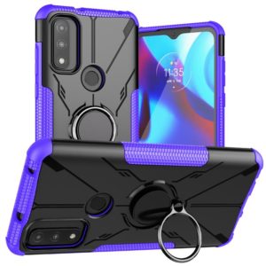 For Motorola G Pure Armor Bear Shockproof PC + TPU Phone Case with Ring Holder(Purple) (OEM)