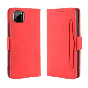 For OPPO Realme C11 Wallet Style Skin Feel Calf Pattern Leather Case with Separate Card Slot(Red) (OEM)
