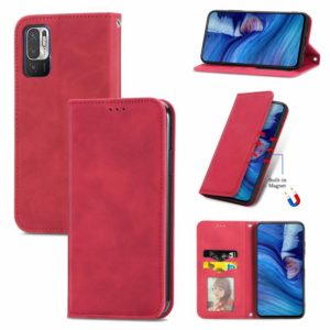 For Xiaomi Redmi Note10 5G Retro Skin Feel Business Magnetic Horizontal Flip Leather Case With Holder & Card Slots & Wallet & Photo Frame(Red) (OEM)