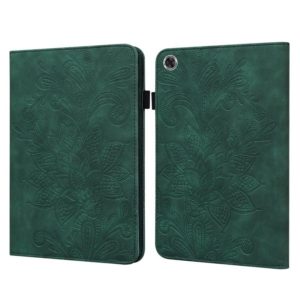 For Lenovo Tab M8 8505X Lace Flower Embossing Pattern Horizontal Flip Leather Case with Holder & Card Slots & Wallet & Photo Frame(Green) (OEM)