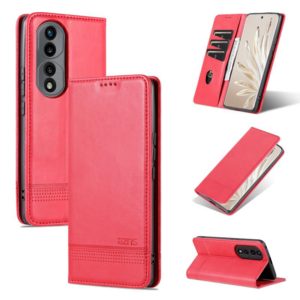 For Honor 70 AZNS Magnetic Calf Texture Flip Leather Phone Case(Red) (AZNS) (OEM)