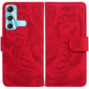 For Infinix Hot 11 X662 Tiger Embossing Pattern Horizontal Flip Leather Phone Case(Red) (OEM)