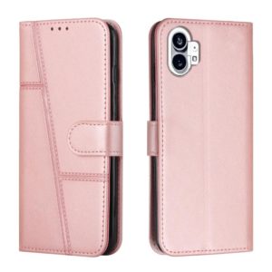 For Noting Phone 1 Stitching Calf Texture Buckle Leather Phone Case(Pink) (OEM)