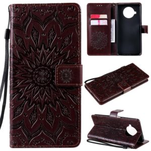 For Xiaomi Mi 10T Lite 5G Sun Embossing Pattern Horizontal Flip Leather Case with Card Slot & Holder & Wallet & Lanyard(Brown) (OEM)