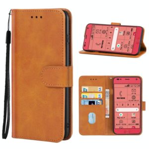 Leather Phone Case For Fujitsu F-42A / F-01L(Brown) (OEM)