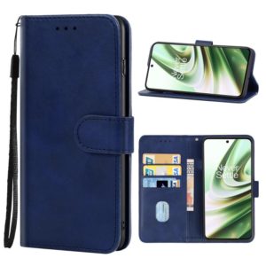 For OnePlus 10R Leather Phone Case(Blue) (OEM)