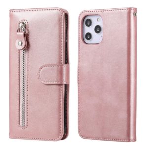 For iPhone 12 Pro Max Fashion Calf Texture Zipper Horizontal Flip Leather Case with Stand & Card Slots & Wallet Function(Rose Gold) (OEM)