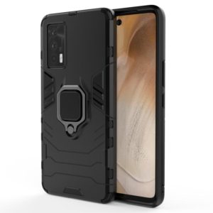 For vivo iQOO Neo5 PC + TPU Shockproof Protective Case with Magnetic Ring Holder(Black) (OEM)