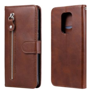 For Motorola Moto G9 Play / Moto E7 Plus Fashion Calf Texture Zipper Horizontal Flip Leather Case with Holder & Card Slots & Wallet(Brown) (OEM)
