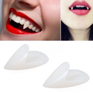 1 Pair 15mm Halloween Party Dentures Props Vampire Zombie Devil Fangs Teeth (OEM)
