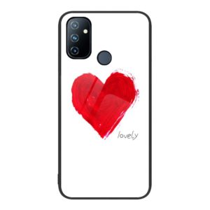For OnePlus Nord N100 Colorful Painted Glass Phone Case(Love) (OEM)