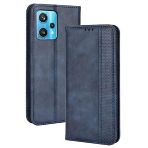 For OnePlus Nord CE 2 Lite 5G/OPPO Realme 9 Pro/9 5G Magnetic Buckle Retro Crazy Horse Leather Phone Case(Blue) (OEM)