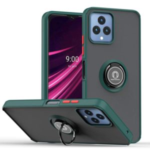 For T-Mobile REVVL 6 5G Q Shadow 1 Series TPU + PC Phone Case with Ring(Dark Green) (OEM)