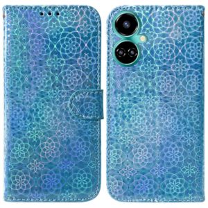 For Tecno Camon 19 Colorful Magnetic Buckle Leather Phone Case(Blue) (OEM)