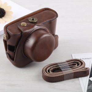 Full Body Camera PU Leather Case Bag with Strap for Fujifilm X100F (Coffee) (OEM)