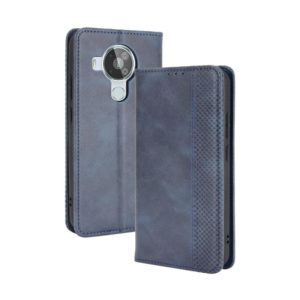 For Nokia 7.3 Magnetic Buckle Retro Crazy Horse Texture Horizontal Flip Leather Case with Holder & Card Slots & Photo Frame(Blue) (OEM)