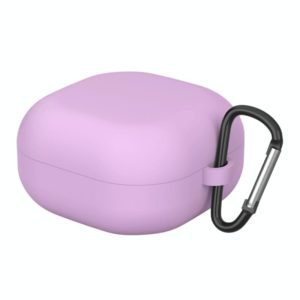 For New Samsung Galaxy Buds Live/Pro Solid Color Anti-fall Earphone Protective Case with Hook(Purple) (OEM)