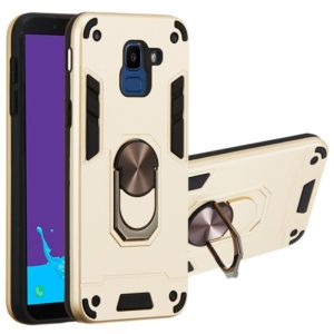 For Samsung Galaxy J6 (2018) 2 in 1 Armour Series PC + TPU Protective Case with Ring Holder(Gold) (OEM)
