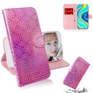 For Xiaomi Redmi Note 9S & Note 9 Pro Max Solid Color Colorful Magnetic Buckle Horizontal Flip PU Leather Case with Holder & Card Slots & Wallet & Lanyard(Pink) (OEM)