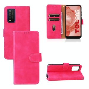 For TCL 205 Skin Feel Magnetic Buckle Leather Phone Case(Rose Red) (OEM)