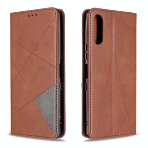 For Sony Xperia L4 Rhombus Texture Horizontal Flip Magnetic Leather Case with Holder & Card Slots & Wallet(Brown) (OEM)