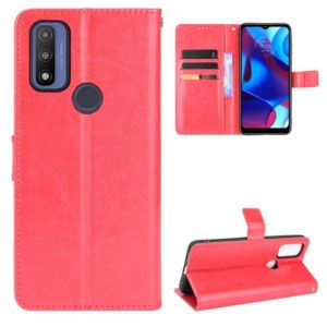 For Motorola Moto G Pure Crazy Horse Texture Horizontal Flip Phone Leather Case with Holder & Card Slots & Lanyard(Red) (OEM)