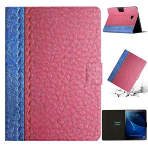 For Samsung Galaxy Tab A 10.1 T580 Stitching Solid Color Smart Leather Tablet Case(Rose Red) (OEM)