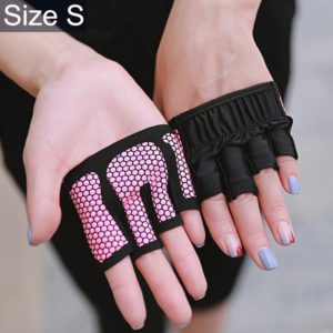 Half Finger Yoga Gloves Anti-skid Sports Gym Palm Protector, Size: S, Palm Circumference: 17.5cm(Rose Red) (OEM)