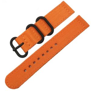 Washable Nylon Canvas Watchband, Band Width:20mm(Orange with Black Ring Buckle) (OEM)