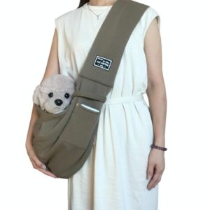 Pet Outing Carrier Bag Cotton Messenger Shoulder Bag, Colour: Khaki (OEM)