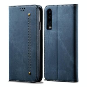 For Huawei P30 Denim Texture Casual Style Horizontal Flip Leather Case with Holder & Card Slots & Wallet(Blue) (OEM)