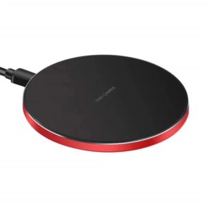 15W Metal Round Wireless Charger Smart Fast Charge( Red + Black Surface) (OEM)