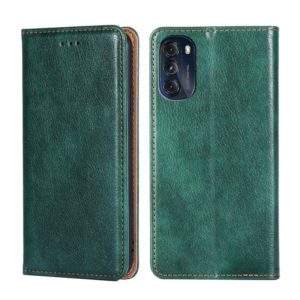 For Motorola Moto G 2022 Gloss Oil Solid Color Magnetic Leather Phone Case(Green) (OEM)