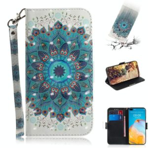 For Huawei P40 3D Painting Horizontal Flip Leather Case with Holder & Card Slot & Wallet & Lanyard(Peacock wreath) (OEM)