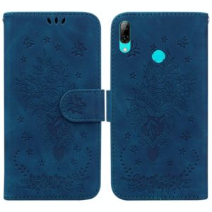 For Huawei P Smart 2019 / Honor 10 Lite Butterfly Rose Embossed Leather Phone Case(Blue) (OEM)