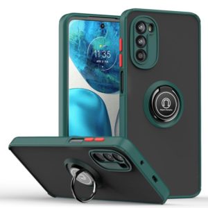 For Motorola Moto G52 Q Shadow 1 Series TPU + PC Phone Case with Ring Holder(Dark Green) (OEM)