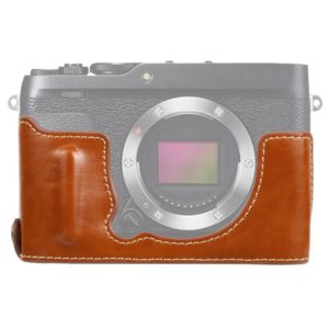 1/4 inch Thread PU Leather Camera Half Case Base for FUJIFILM XE4 (Brown) (OEM)