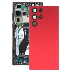 For Samsung Galaxy S22 Ultra 5G SM-S908B Battery Back Cover with Camera Lens Cover (Red) (OEM)