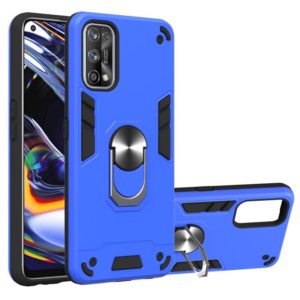 For OPPO Realme 7 Pro Armour Series PC + TPU Protective Case with Ring Holder(Dark Blue) (OEM)