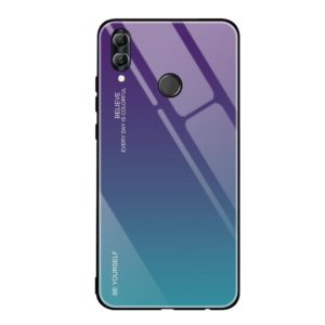 For Huawei Honor 10 Lite Gradient Color Glass Case(Purple) (OEM)